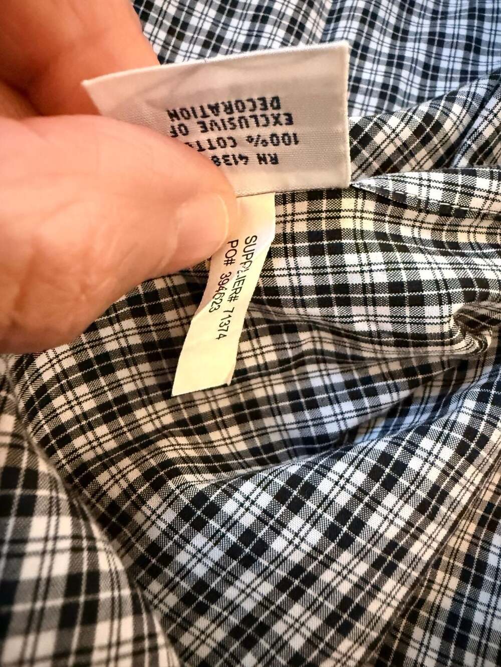 Polo Ralph Lauren Men's Black White Gingham Check Long Sleeve Button-Down Shirt - Picture 6 of 6